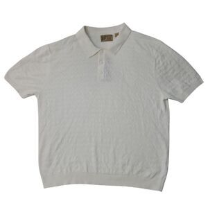 WP Weatherproof Men's Staggered Rib Short Sleeve Polo - Cream